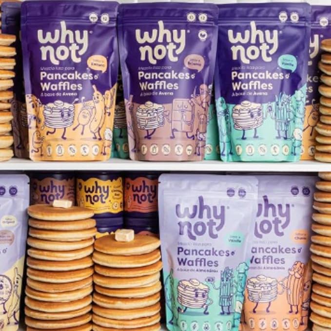 Almond based waffles Why Not Pancake mix (2 pack) with Banana flavor waffle Gluten Free &amp no added sugar Works with Waffle Maker - Fast and Fresh Breakfast Foods