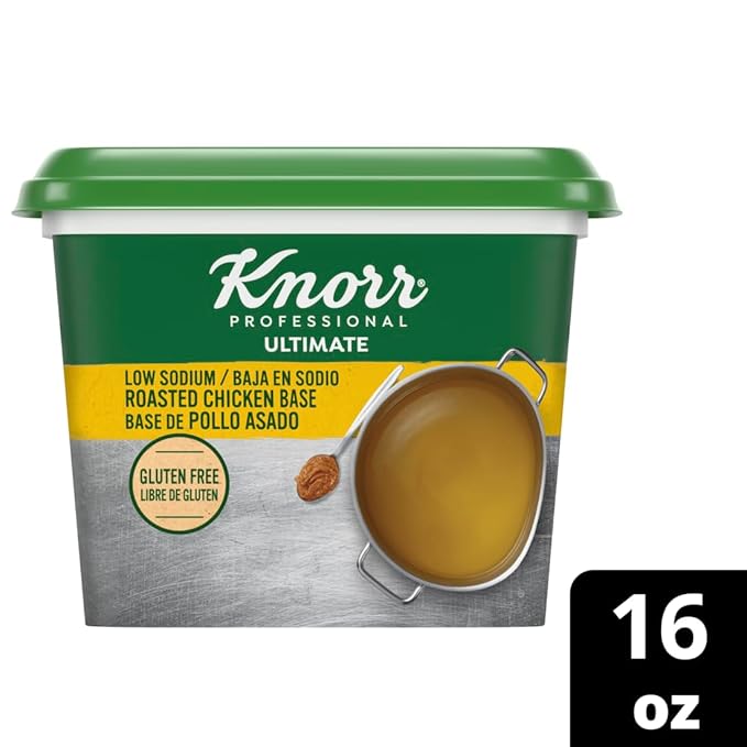 Knorr Professional Ultimate Low Sodium Chicken Paste Base Gluten Free No Artificial Flavors or Preservatives No MSG added Colors from Natural Sources 1 Pound (Pack of 6)