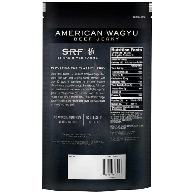 Snake River Farms American Wagyu Beef Jerky 10 Ounce
