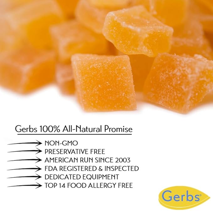 Gerbs Lightly Sweetened Dried Mango Cubes 2 lbs. | Unsulfured No Artificial Additives Resealable Bag | Naturally Sweet &amp Chewy | Top 14 Allergen-Free