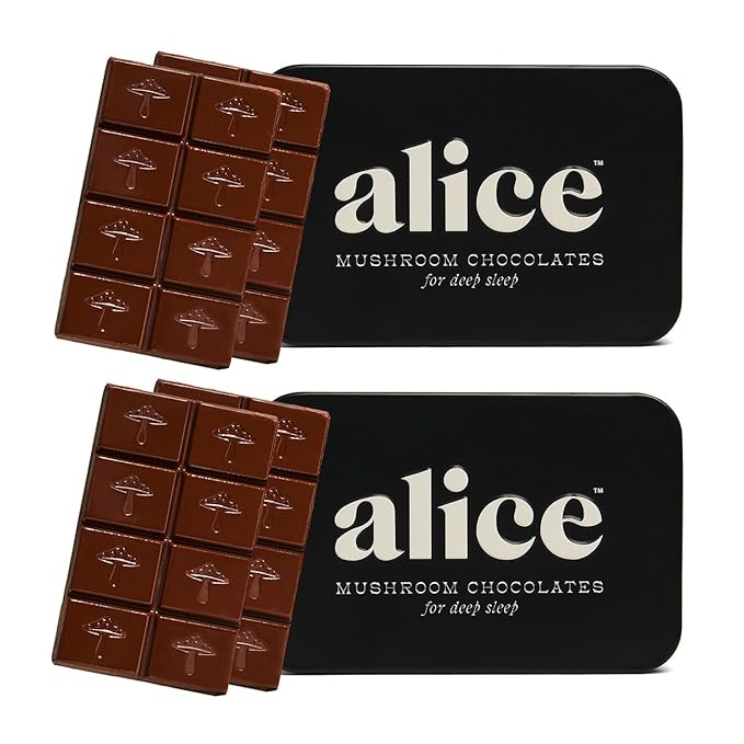 Nightcap 2-Pack | Functional Mushroom Chocolates | Supports Deep Sleep Calm Mind Stress Relief | Reishi Magnesium Zinc L-Theanine &amp Chamomile | Helps to Fall &amp Stay Asleep Cream