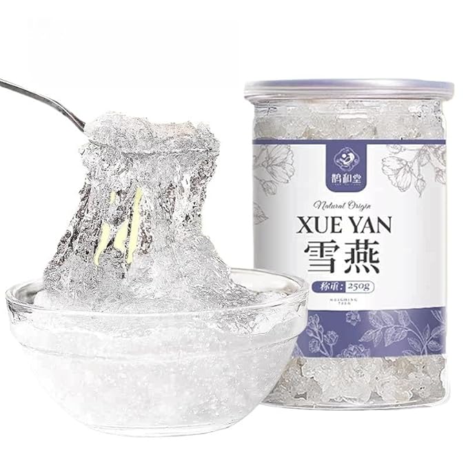 Pure Peach Gum Snow Swallow &amp Saponin Rice Kernel Combo No Impurities Natural Edible Nourishing Ingredients Ready for Stewing Dessert &amp Drinks (250g Snow Swallow)