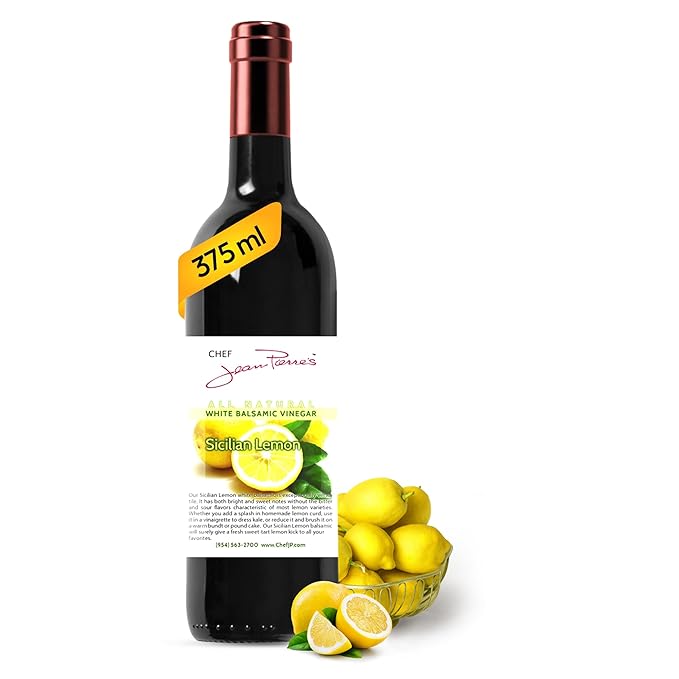 Chef Jean Pierre's Italian Balsamic Vinegar - 375ml (12.5oz) Rich Lemon Flavor 12-Years Traditional Barrel Aged - Ideal For Enhancing Your Meals