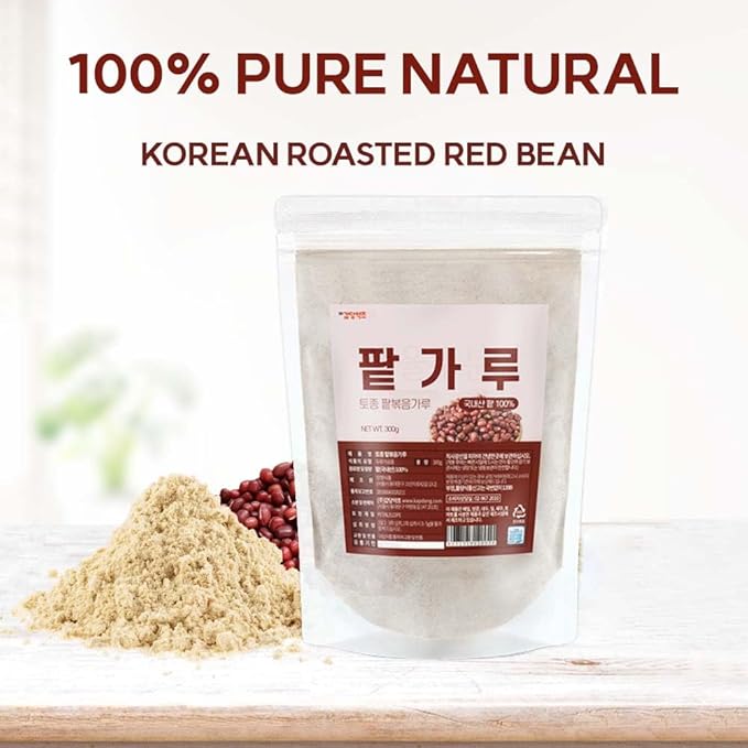 Roasted Korean Red Bean Powder – 100% Toasted Adzuki Beans from Korea Finely Ground No Additives Plant-Based Ingredient for Smoothies Desserts Cooking 볶은팥가루 (10.6 oz (300g) Roasted Red Bean)