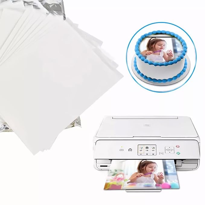 CRANBOLY 25 pcs Edible Paper 11.7 x 8.3 A4 Frosting Sheets Icing Sheets for Cakes Printable Sugar Sheets Edible Paper Cake Edible Sheets in Resealable Packaging for Cake Toppers