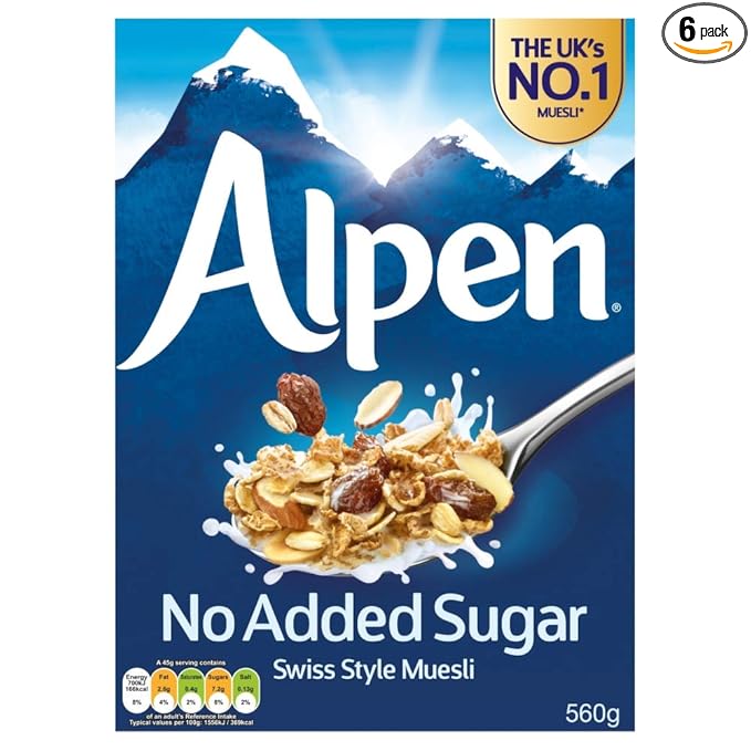Alpen No Added Sugar The Swiss Recipe 560 G (Pack of 6)