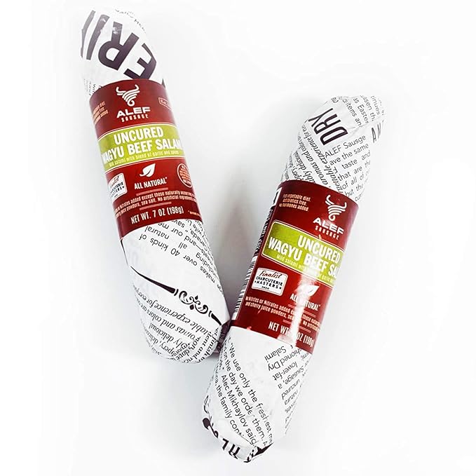Wagyu Dry Beef Uncured Salami Mild Blend of Spices pack of 2