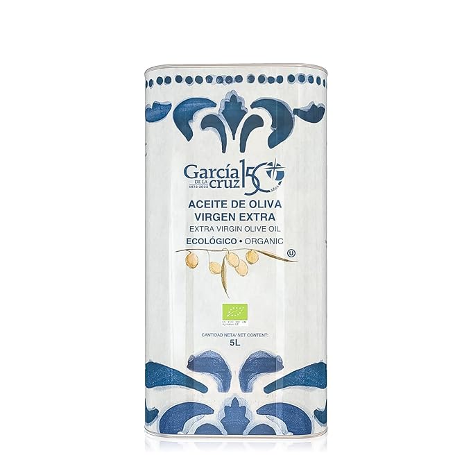 García de la Cruz - Organic Extra Virgin Olive Oil Montes de Toledo Recycled PET Packaging Can of 5L