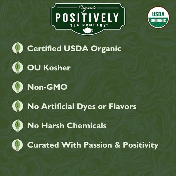 Organic Positively Tea Company Secret Garden Green Tea Loose Leaf 16 Ounce