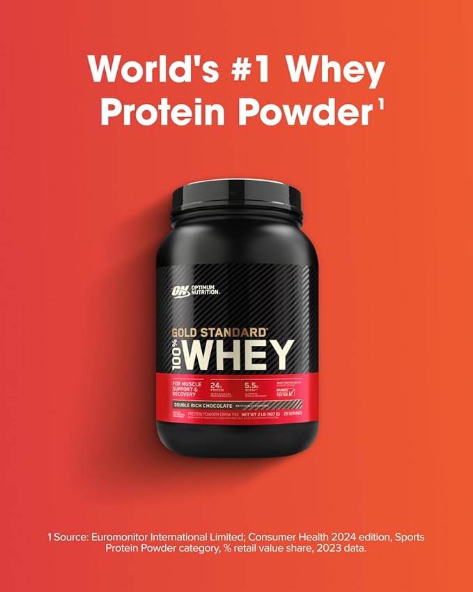 Optimum Nutrition ON Gold Standard 100% Whey Protein Primary Source Isolate - Double Rich Chocolate 2 Lbs + ON Micronized Creatine Monohydrate Powder - Unflavored 300 Grams