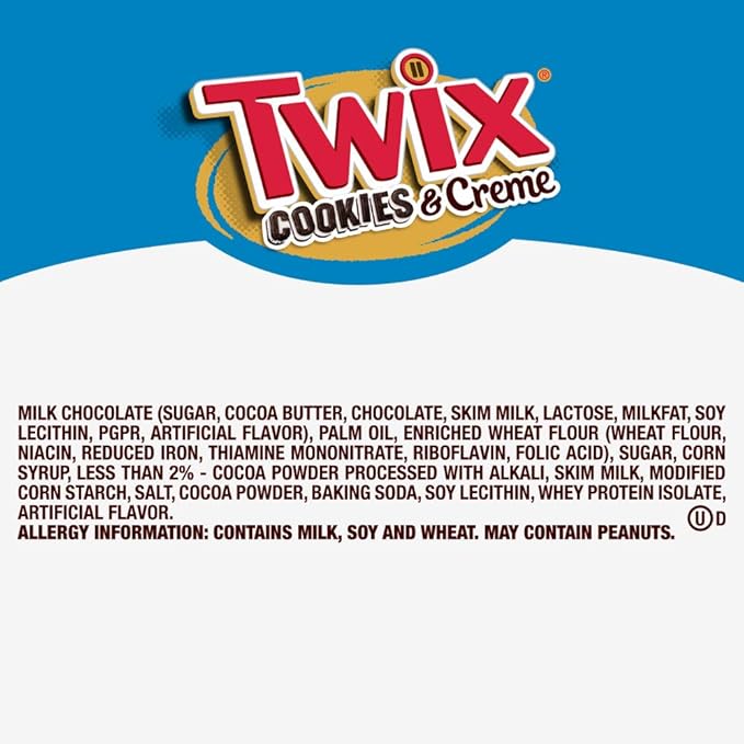 TWIX Cookies &amp Creme Chocolate Cookie Bar Candy 4 To Go Size 2.87-Ounce (Pack of 20)