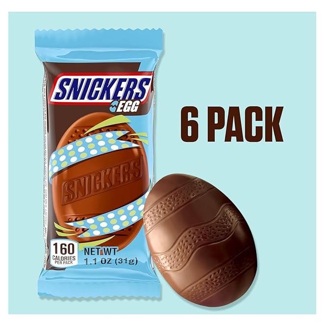 Snickers and Twix Eggs Variety Pack - Pack of 2-6 Eggs Per Pack - Classic Snickers and Twix Taste with a Twist - Perfect for Easter Baskets Individually Wrapped