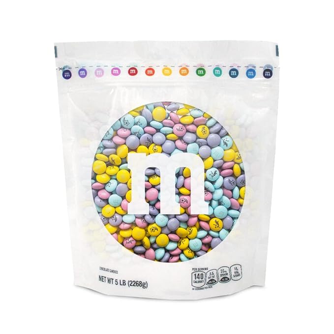 M&ampM’S WORLD Unicorn Printed Milk Chocolate Candy - 5lbs of Bulk M&ampM'S in a Resealable Pack For Birthday Decorations for Girls Unicorn Party Supplies Rainbow Party Favors and More
