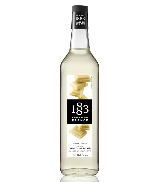1883 White Chocolate Syrup for Drinks Made in France 1 Liter Glass Bottle