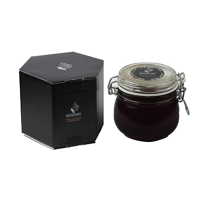 Geohoney Premium Black Bitter Honey Natural Vitality Booster 700g with Gift Box