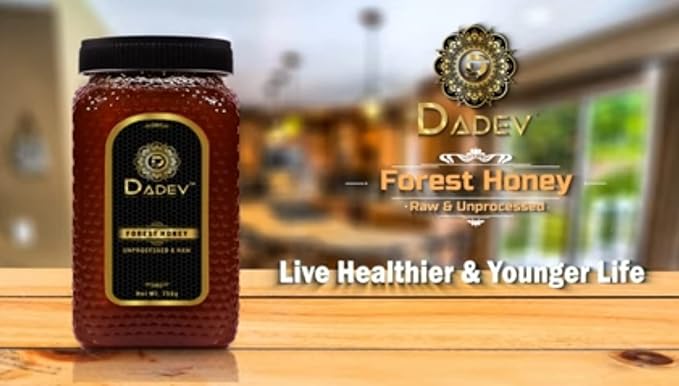 DADEV Unfiltered and Raw Honey-(26.4 Oz) 100% Pure Raw Honey Unprocessed Unfiltered Forest Honey