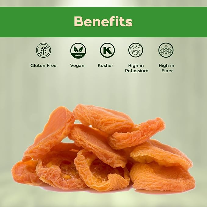 Sincerely Nuts - Dried Jumbo California Apricots | Two Lb. Bag | Dehydrated | Sweet Gourmet Snacking Food | Kosher and Gluten Free