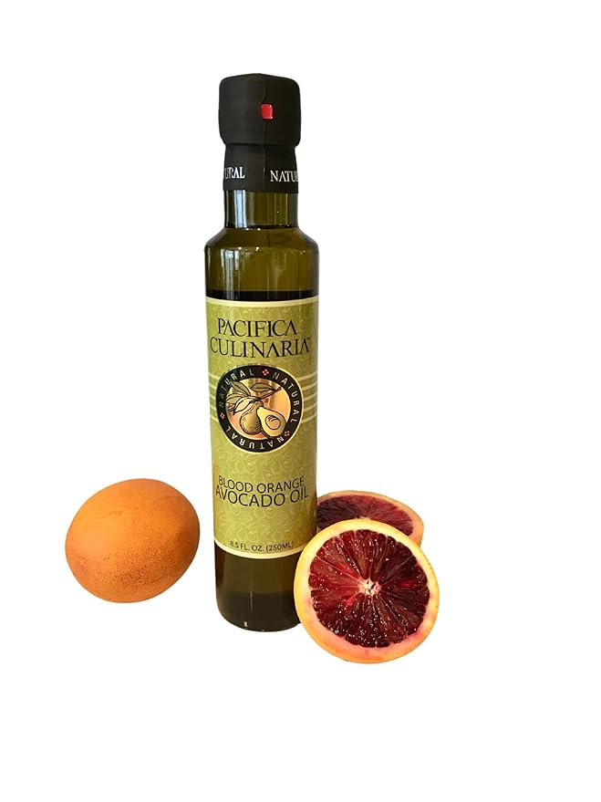 Pacifica Culinaria COLD PRESSED Extra Virgin Avocado Oil Made in USA 8.5 fl oz (250ml) Bottle (Blood Orange Avocado Oil)