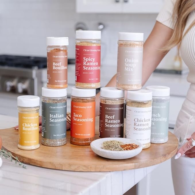 Clean Monday Meals Taco Seasoning Mix | Gluten Free Dairy Free Non-GMO Herb Blend for Pasta Roasts Sauces &amp Meal Prep | Mediterranean Herbs &amp Garlic | Clean Label Spice Mix