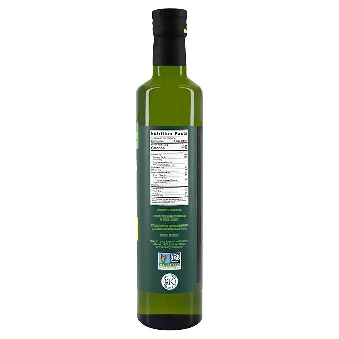 HASSY Extra Virgin Avocado Oil Premium Flavor for Dressings Drizzling &amp Finishing - Non-GMO 17.2 fl oz 510 ML - Created by Avocado Farmers in Mexico - 100% Pure Cooking Oil