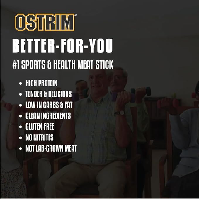 Ostrim (1.5oz) Beef &amp Ostrich High Protein Snack Stick (Pepper Flavor) (1 Pack of 10)
