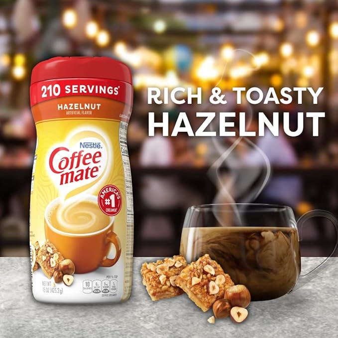 Coffee-mate Hazelnut Powdered Coffee Creamer 15-Ounce Packages (Pack of 6)