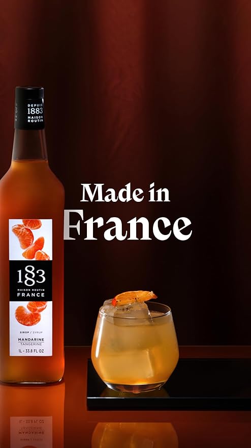 1883 Tangerine for Drinks Made in France 1 Liter Glass Bottle