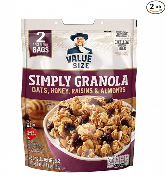 Simple Oats Honey Raisins &amp Almonds Granola 2 34.5 oz Bag 95 TOTAL OUNCES Pack of 2