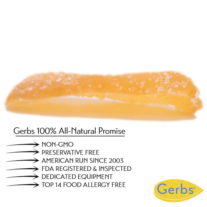 Gerbs Crystalized Dried Ginger 2 lbs. | Unsulfured No Artificial Additives Resealable Bulk Bag | Bold &amp Spicy Flavor | Top 14 Allergen-Free