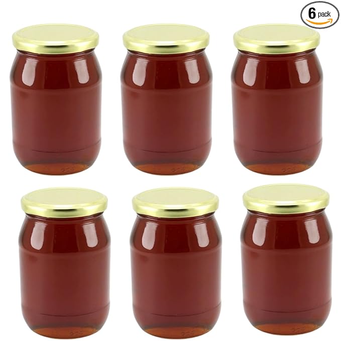 Turkish Natural Chestnut Honey 6-Pack (6x1000g) - In Glass Jars Fresh Chestnut Pure Raw Honey 35.27fl oz x6