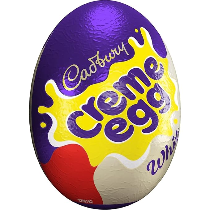 Cadbury White Chocolate Creme Egg (Pack of 48). Easter Egg Hunt Thank you Gift Present White Chocolate Filled Eggs