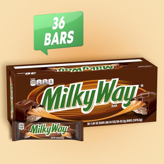 MilkyWay Candy Milk Chocolate Bars Bulk Pack Full Size 1.84 oz Pack of 36)