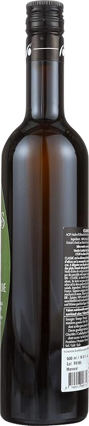 Castelines Classic AOP Vallee Des Baux De Provence 2020 Harvest Cold Extracted Extra Virgin Olive Oil - 0.5 Liter / 16.9 Ounces