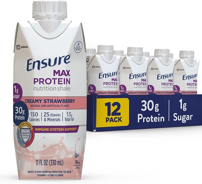 Ensure Max Protein Nutrition Shake 11 fl oz 12 Count &amp Max Protein Nutrition Shake 11 fl oz (Pack of 12) &amp Max Protein Nutritional Shake 11 Fl Oz (Pack of 12)