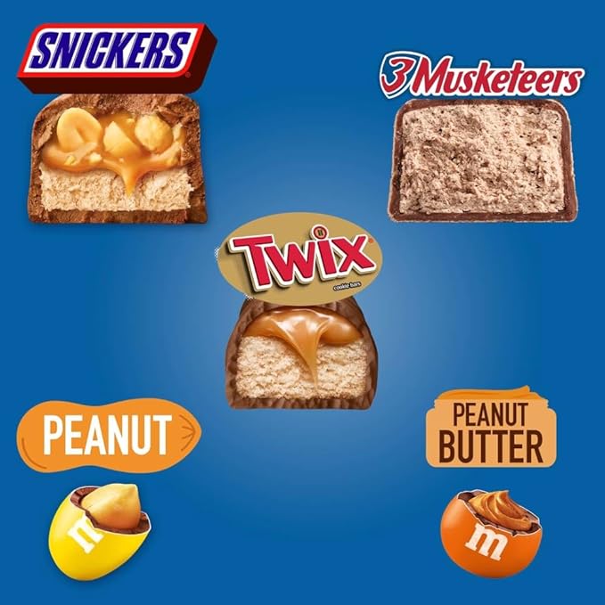 MARS CHOCOLATE SNICKERS TWIX MILKY WAY &amp 3 MUSKETEERS Bulk Milk Chocolate Full Size Candy Bars Halloween Chocolate Candy Variety Pack 53.68 oz 30 Bars