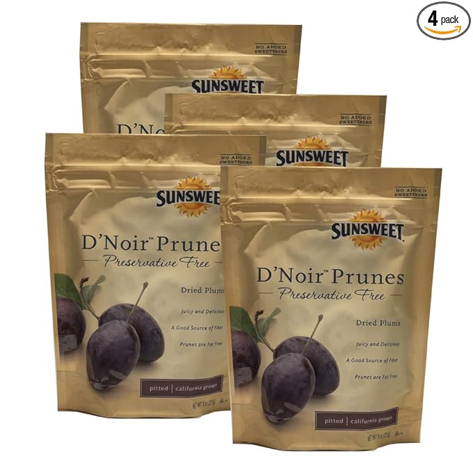 Sunsweet D'Noir Prunes 8 oz (Pack of 4)
