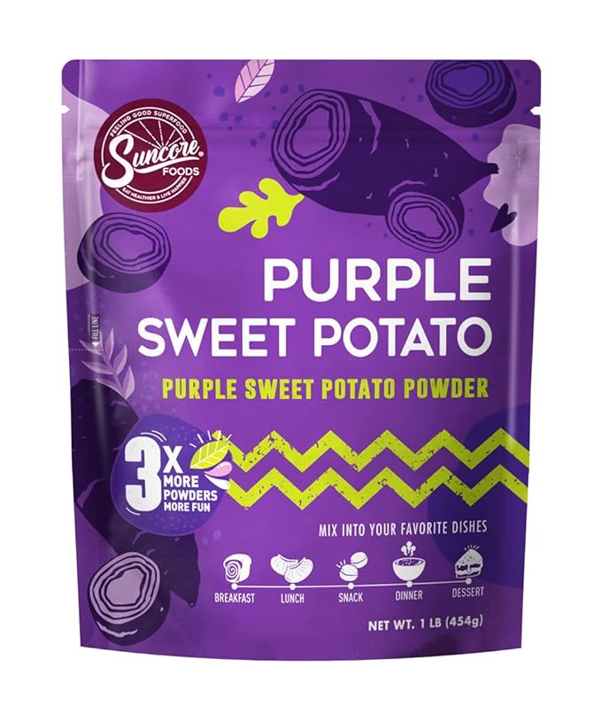 Suncore Foods Purple Sweet Potato Powder Purple Food Coloring Powder Gluten-Free Non-GMO 16oz 1 Pack