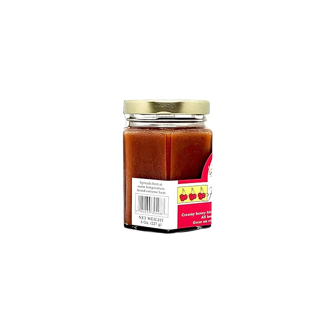 Creamed Cherry Honey Creme 8 oz. Jar - Case of 12
