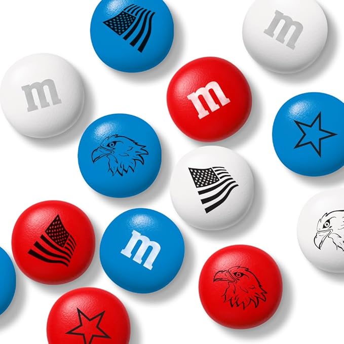 M&ampM’S Patriotic Candy 3-Pack 10oz Bag of Red White and Blue Candy with Patriotic Design for Gifts Candy Bowls Party Décor