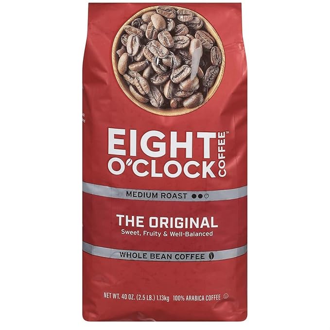 Eight Os- Clocks Medium Roast Whole Bean Coffee 40 oz