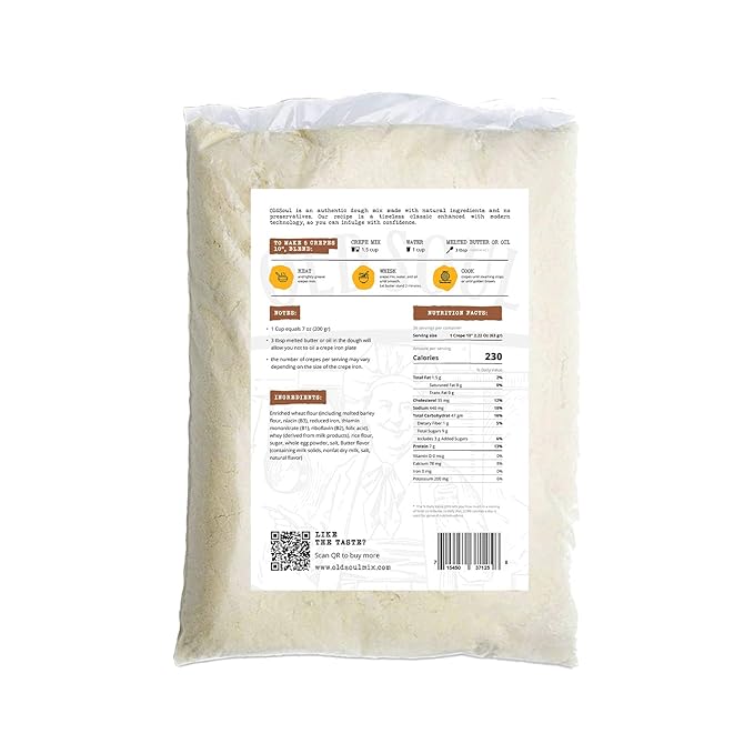 OldSoul Professional Crepe Mix | Soy &amp Nut Free | Dough Mix | Cinnamon Flavour | 36 Crepes (5 Lbs)