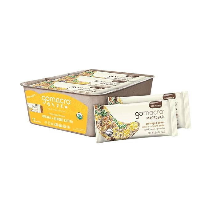 GoMacro MacroBar Organic Vegan Snack Bars - Granola + Coconut and Banana + Almond Butter (2.3 Ounce Bars 12 Count)