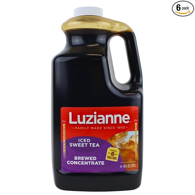 Luzianne Iced Tea Concentrate Sweetened Just Add Water 64 Fl Oz Bottle (Pack of 6)