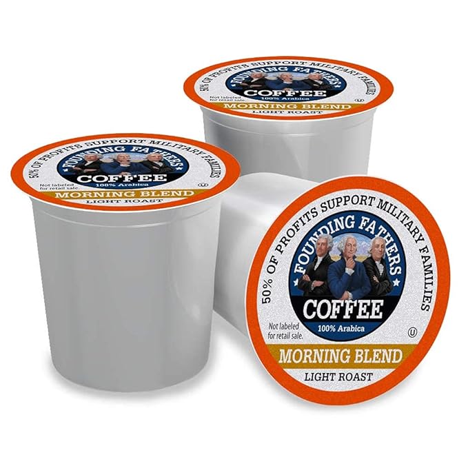 Founding Fathers Coffee Single Serve Pods for Keurig 2.0 K-Cup Brewers Morning Blend 80 Count