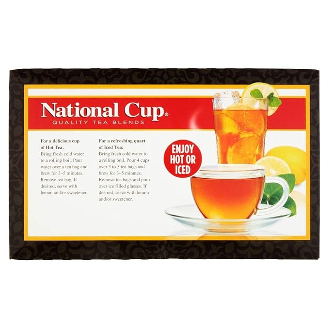 National Cup Black Tea 100 Tagless Tea Bags (Pack of 6)