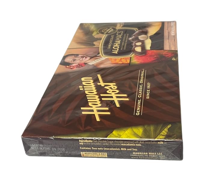 Dark Chocolate Covered Macadamia Nuts by Hawaiian Host 5 Box Tote - 5 ounces