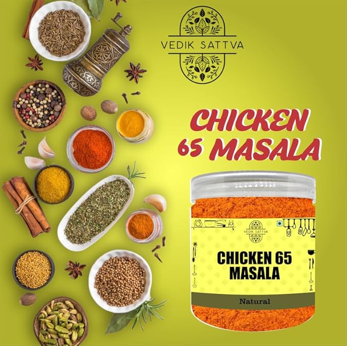 Vedik Sattva Natural Chicken 65 Masala 7.05 OZ / 200 GM | Pack Of 1 Box