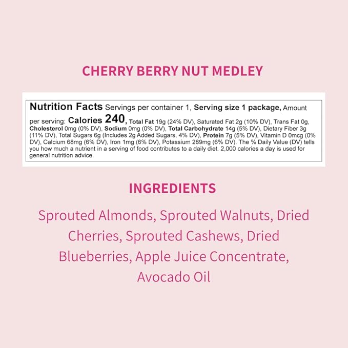 Daily Crunch Sprouted Almonds 1.5 Ounce Mini On-The-Go Bags Sprouted and Dehydrated for a Unique Crunch Keto Friendly Non-GMO (1.5 Ounce Cherry Berry)