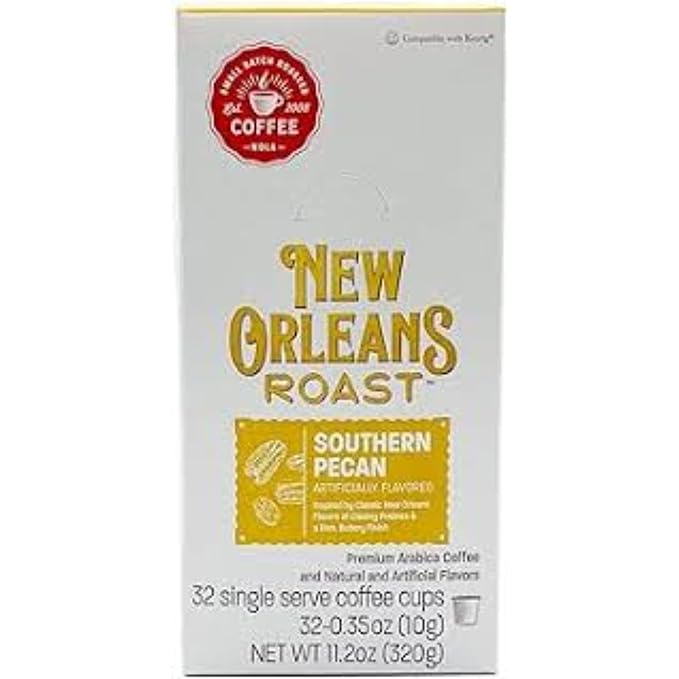 New Orleans Roast Southern Pecan Single Serve Cups (32 Count) - Try Our Most Popular Flavors that Customers Can Not Get Enough Of - Each Single Serve Cup is Perfect for One Cup of Coffee