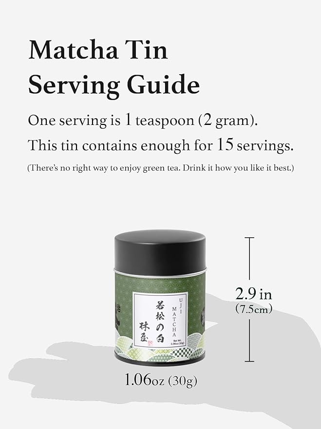 HAYASHIYA Matcha Powder - Wakamatsu - Kyoto Uji Ceremonial Grade First Harvest Authentic Japanese Matcha Green Tea Powder (30g / 1.06oz)